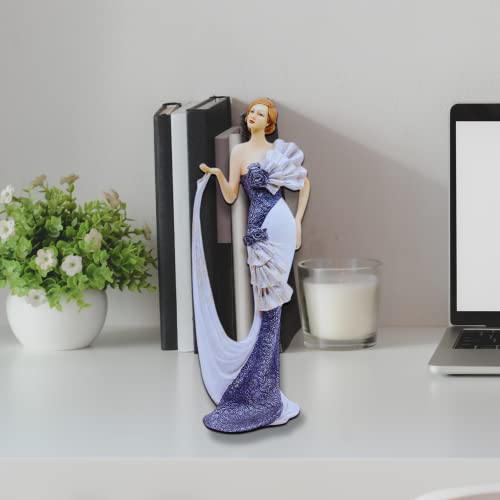 Comfy Hour 13" Elegant Slim Lady Lifting Up Skirt Collectible Figurine, Gray & White