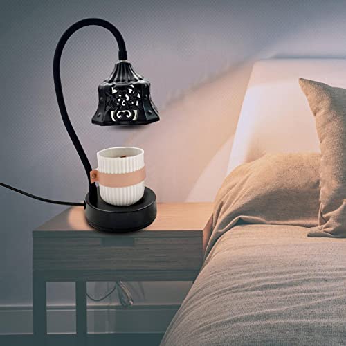 ATORSE® Candle Warmer Lamp Night Light Metal for Scented Candles Table Bedroom Black Square|Unique Gift|Night Lamp|Fancy Light|Gadgets Gift For Friend|Cute Table Lamp Light For Bedroom|Bedside Lamps