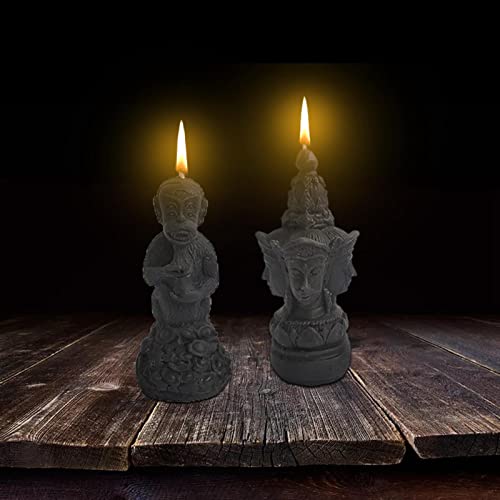 ATORSE® Human Shape 3D Candle Paraffin Wax Smokeless for Room Decor Four Faces