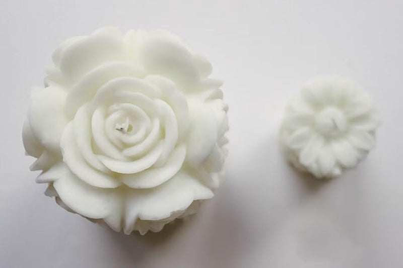 Whispers of Serenity Handcrafted White Rose Pillar Scented Candle, a Unique and Luxurious Decorative Piece for Any Occasion