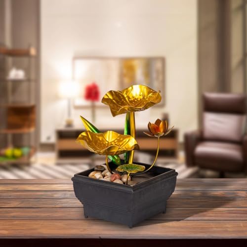 ATORSE® Tabletop Water Fountain Indoor Decor Chinese Gifts Zen Garden Water Fountain Style C