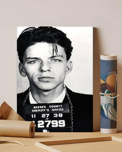 GADGETS WRAP Canvas Gallery Wrap Framed for Home Office Studio Living Room Decoration (11x14inch) - Frank Sinatra Mug Shot Vertical