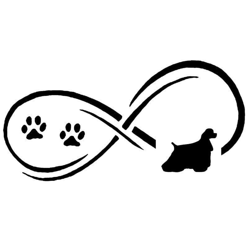 GADGETS WRAP Vinyl Wall Decal Sticker Cocker Spaniel Pet Dog Paw Print Classical Funny Car Body