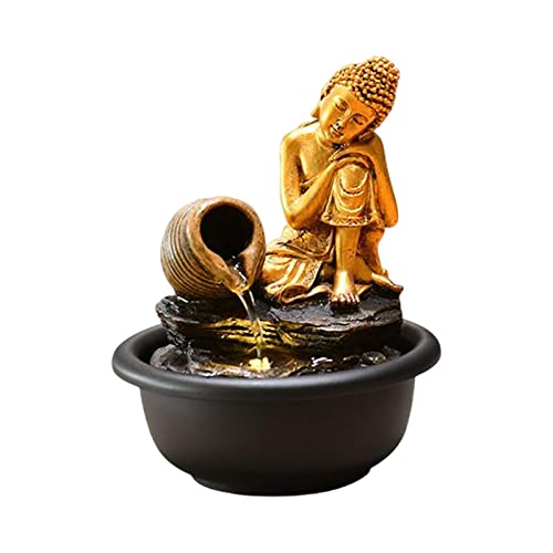 CALANDIS® Tabletop Water Fountain Buddha Statue for Office Farmhouse Birthday Gifts Sleeping Buddha'