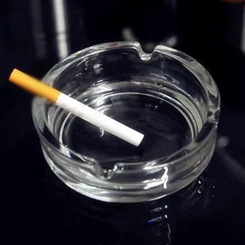 Kuruji Ashtrays for Cigarettes Transparent Round Ashtray Hotel Internet Cafe Restaurant Home Living Room Bedroom Round Transparent Ashtray Cigarette Cigar Ashtray Ash Tray
