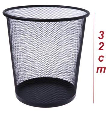 VeleSolv (Pack of 2 Metal Mesh Dustbin for Office use & Home/Multipurpose (Large, Black)