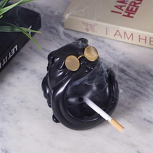 Marble Rust and Resin Bull Dog Ashtray For Indoor, Ash Trays For Smoking For Home, Ashtray For Cigarette Stylish, Ashtray For Home, Car Ashtray