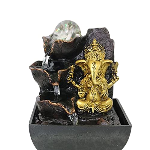 BNF Ganesha Statues Indoor Tabletop Fountain Collectibles Decorative Gift 13cmx13cmx18cm