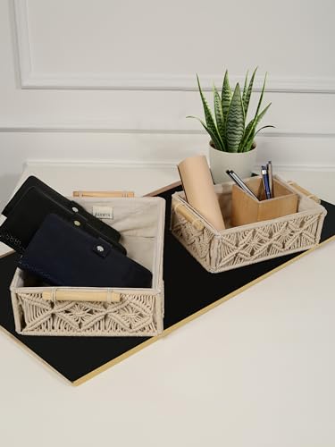 ANWYN Set of 2 Rectangular Macrame Table Organisers