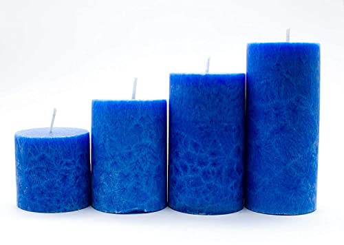 The Decor Affair Set of 4 Exquisitely Crafted Small Pillar Candles with Mesmerizing Marble Finish, Infused with The Refreshing Essence of Sea Breeze.