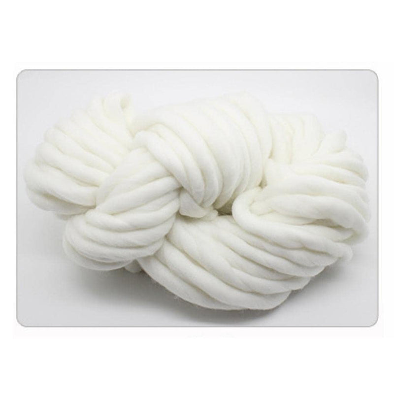 LOOM TREE Thick Knitted Wool Throw Blanket Chunky Sofa Blanket Kids Adults White