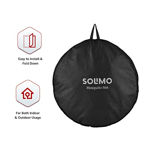 Amazon Brand - Solimo Mosquito Net, Double Bed (King Size, 24-30 GSM, Foldable, Highly Durable) - Red