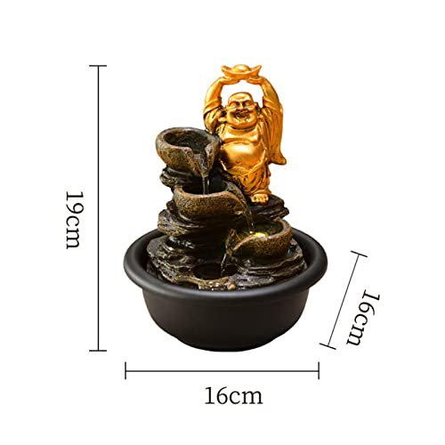 ATORSE® Tabletop Water Fountain Buddha Statue for Office Farmhouse Birthday Gifts Fortune Buddha