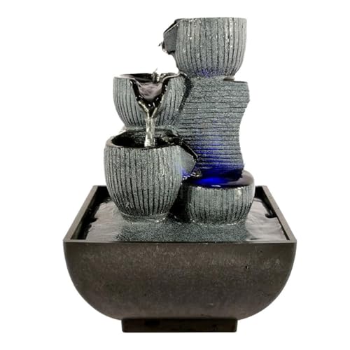 CALANDIS® Water Fountain with Led Lights Desktop Fountain Home Decor Ornament Style 1 | 1 Piece Desktop Water Fountain