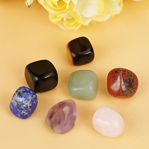 Chakras Healing Stone, 7Pcs Energy Magnification Chakra Stone, Tumbled Stones Set for Energy Charged Chakra Balancing