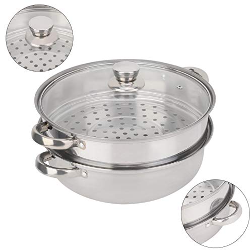 Steamer Pot, Steel Steamer, Steel Steamer Pot, The Thickened Handle Can 15Kg Theoretically, Stainless Steel Pan for Stock Pot Pot Pan Food Steamer