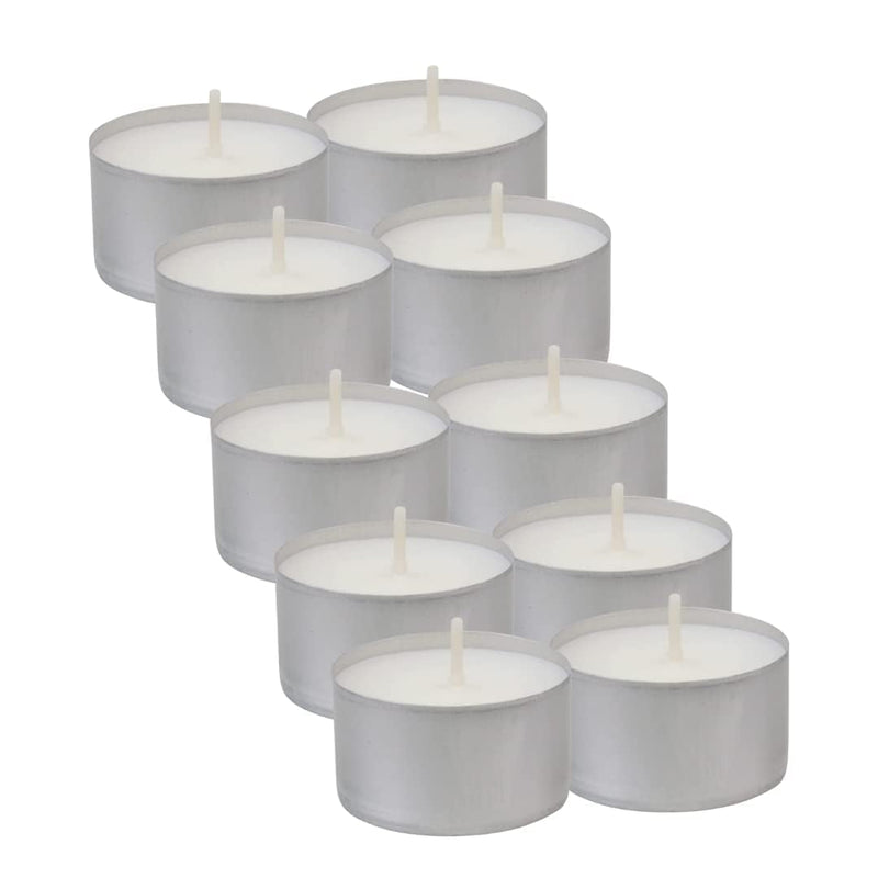 Chibro Unscented Tea Lights Candles in Bulk, Smokeless, Dripless & Long Lasting Paraffin Tea Candles | Small Votive Mini Tealight Candles for Home, Pool, Shabbat, Weddings (75 Pack, Big White)