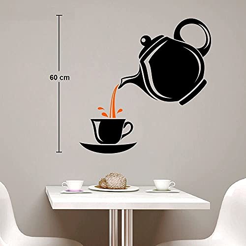 VVWV Tea Wall Stickers for Hotel Restaurant Cafe Home & Kitchen Hall Wall Decor L x H 50 x 60 Cms