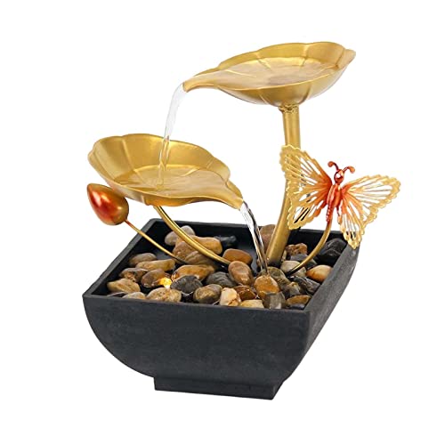 CALANDIS® 2 Tiers Tabletop Fountain Tabletop Waterfall Cascading for Office Decoration Butterfly'