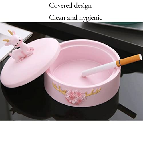 ROHNES Resin Ashtrays Ash Tray with lid Slot to Hold Cigar Creative Personality Light Luxury Living Room Desktop Storage