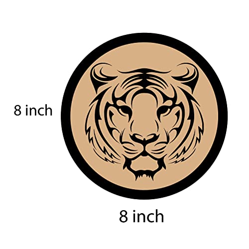 DOTME Tiger Face Wooden with Vinyl Sticker Decorative Design Wall Décor for Home Boys Girls Kids Bedroom Living Room Hall DIY Art 8 INCH (Black)