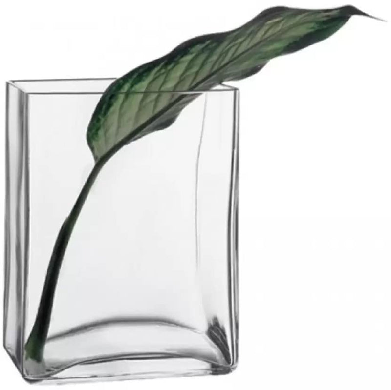 Ak Glass Vase | 6 Inch Glass Vase | Rectangular Glass Vase | Decorative Glass Vase | Transparent Glass Vase