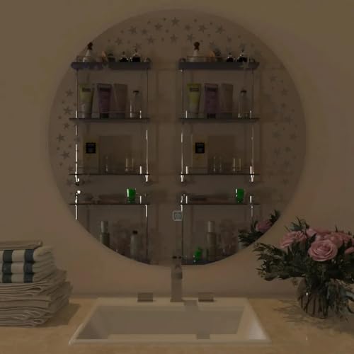 TINITALO Bathroom LED Mirror Home Mirror Wall Mirror with Touch Sensor, 3 Light Effects, Glass, Round LED-58 (18 x 18 Inch)