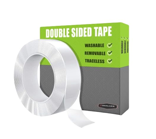 Finalize 3 Meter Multipurpose Double Sided Tape Heavy Duty - Adhesive Silicone Tape, Heat Resistant, Multi-Functional, Removable, Washable, Reusable Anti-Slip Gel Nano Grip Tape- (1)