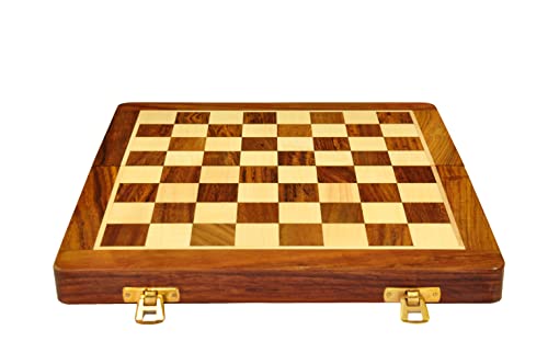 PALM ROYAL HANDICRAFTS Handmade Foldable Magnetic Chess Board Set Wooden with Magnetic Pieces and Extra Queens for Kids and Adults (10.5x10.5 Inches, Brown)