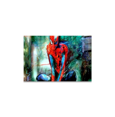 GADGETS WRAP Canvas Gallery Wrap Framed for Home Office Studio Living Room Decoration (14x11inch) - Spiderman Abstract