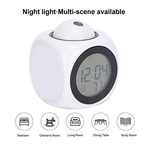 Time Broadcast Clock, LCD Clock, Support The Hourly Voice Telling Time Chiming Clock, Projection Function for Students Essential Office Workers Home