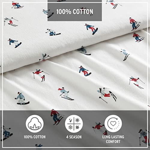 Eddie Bauer Ski Slope Flannel Sheet Set, King, Multi