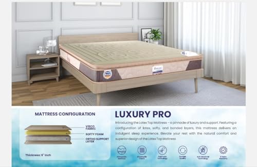 Nene Luxury pro Mattress | 8 Years Warranty | Ortho Support Layer Foam Mattress | Softy Foam and Bonded Layer (72X72X6)