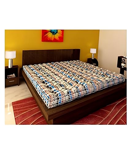 IRA Double Bed Soft Cotton Mattress Gadda (4 Inch) Blue - 5X6