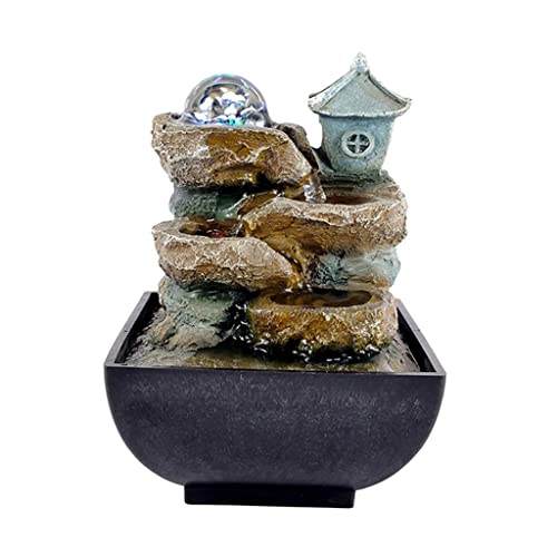 CALANDIS® Water Fountain with Led Lights Desktop Fountain Home Decor Ornament Style 3 | 1 Piece Desktop Water Fountain