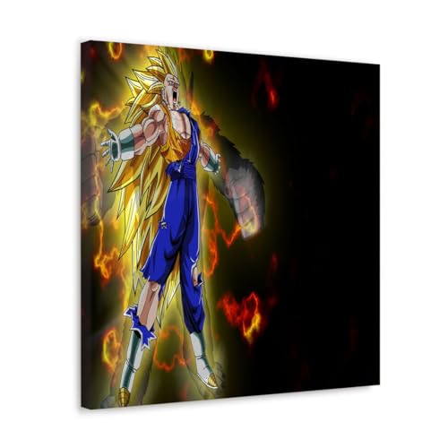 GADGETS WRAP Canvas Gallery Wrap Framed for Home Office Studio Living Room Decoration (10x10inch) - Vegeta Power