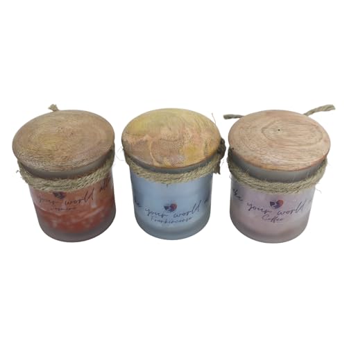 Alluring Artsy Alluring Relaxing Medium Candle for Home Decor | Long Lasting | for Gifting (Transparent, Set of 3)