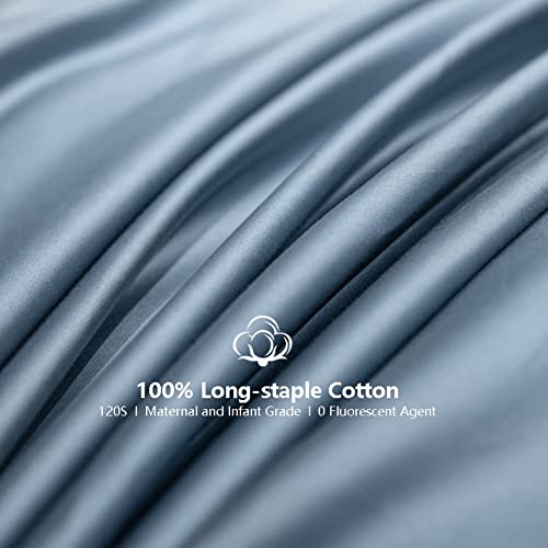 Satin Fitted Sheet 600 TC 100% Long-Staple Cotton Smooth and Soft Satin Bottom Fitted Sheet 15.74" Deep Pocket Bed Sheet Twin Twin XL Full Queen King 1 Piece