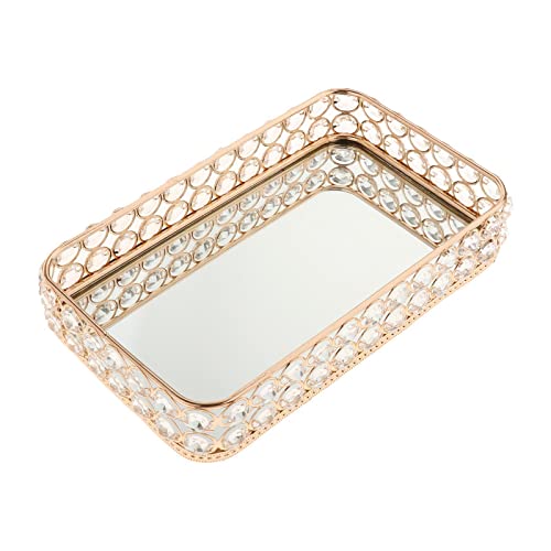 ATORSE® Rectangle Crystal Tray Table Mirrored Perfume Care Perfume Organizer Wedding