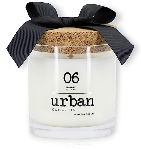 Urban Concepts by DECOCANDLES - Mango Guava - Highly Scented Soy Candle - Long Lasting - Hand Poured in USA (9 Oz. Cork)