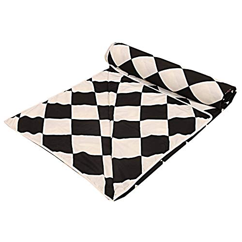 Slickcomfort Beautiful Multi Floral Designs/ 100% Pilling Super Soft MicroCotton Reversible Black & White Check Single dohar AC Blanket Duvet/Dohar/Quilt for Home (Single Bed)