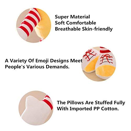 Frantic Polyester Smiley Pillow Cushions with Soft Hands and Legs, 33x33 cm, Yellow, Pack of 4