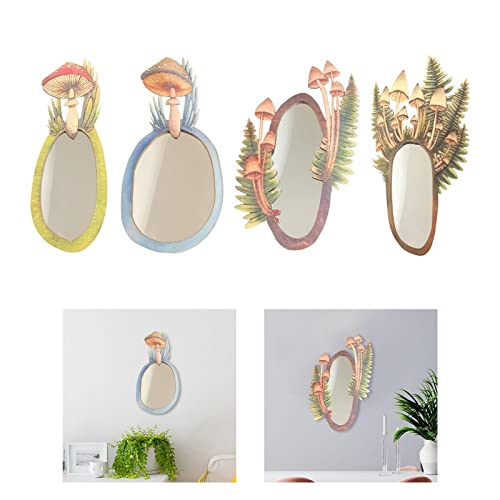 ATORSE® Wall Mirror Mushroom Shaped Farmhouse for Living Room Entryway Hallway A