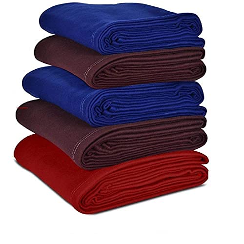 WINSTON HOME 5 Piece Fleece Single Blanket Set - Multicolour