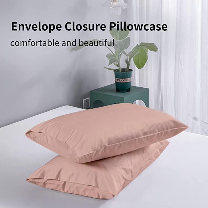 Filbert All Around Elastic Fitted Bedsheet Single Bed (36 x 78 + 8 inch) Machine Washable Single Bed Elastic Bedsheet | Wrinkle Free Fitted Bedsheet with Pillow Cover | Peach