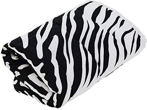 KUSH ENTERPRISES Microfiber Cotton Lining Printed Reversible Double Bed AC Blanket/Dohar Lightweight Quilt (Black & White) Set of 1