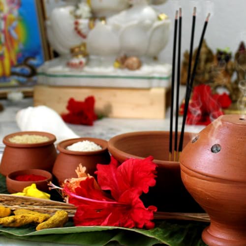 CRAFTLIPI PUJA KIT : Assorted Combinations of Terracotta Products