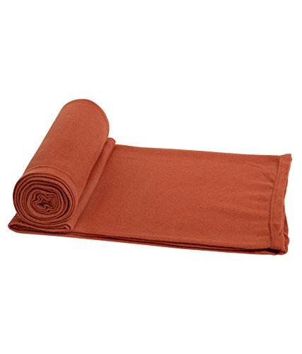 GOYAL'S ® Plain Fleece Single Bed Blanket (Set of 2) - Orange & Blue