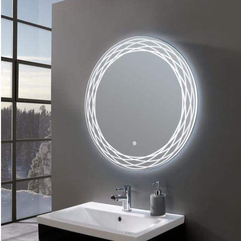 Cheval Glasses LED Light Wall Mirror with Touch Sensor - (24 x 24 inches Size)