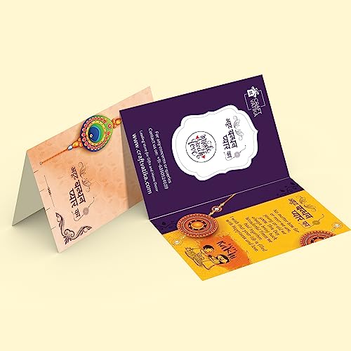 Collectible India Rakhi Gifts for Brother Combo Set - Rakshabandhan Gift for Brother - Monk Buddha Smoke Backflow Cone Incense Showpiece, Rudraksh Rakhi, Krishna Rakhi, Lumba Rakhi, Greeting Card